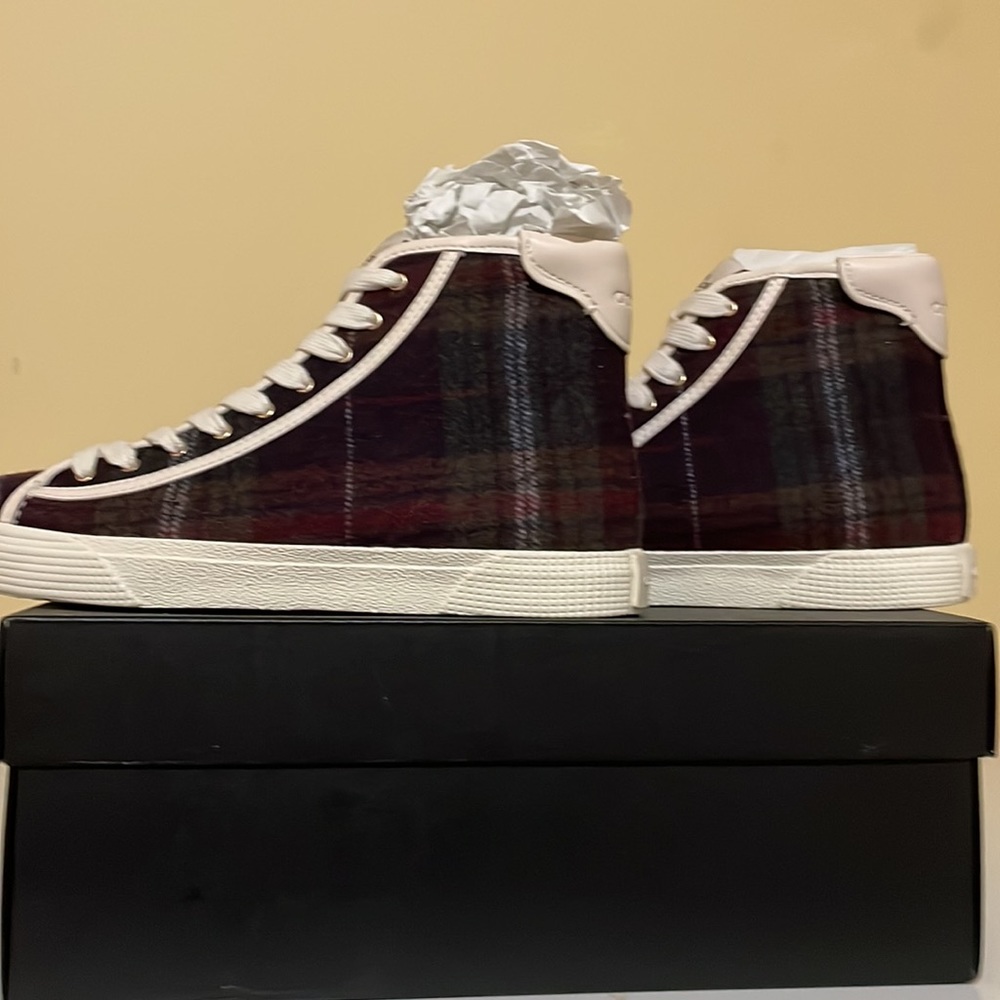 Coach C207 Plaid HighTop Sneakers 👌⭐️ ⭐️ ⭐️ ⭐️